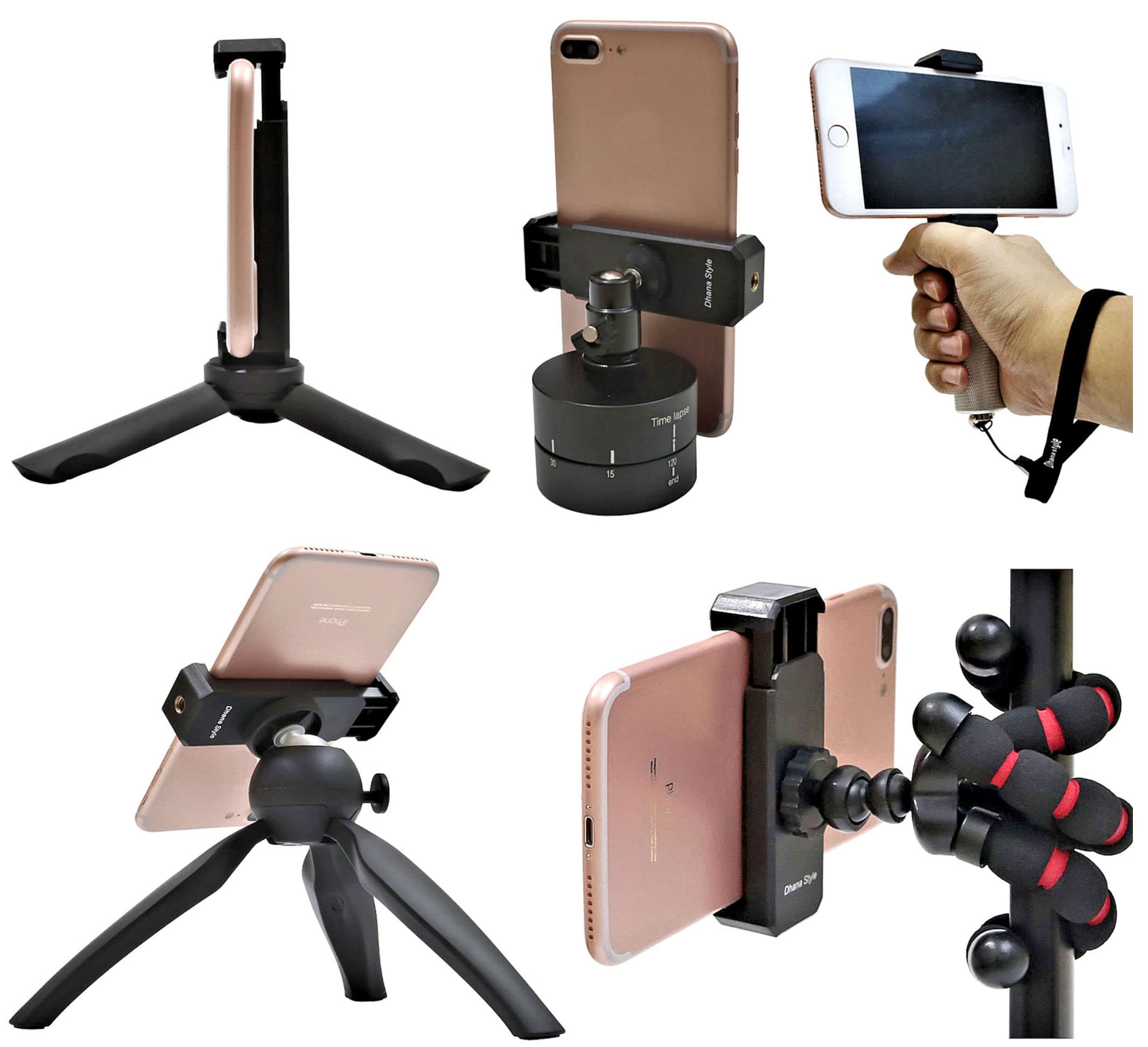 2-Way Adjustable Smartphone Tripod Mount Holder - 1/4