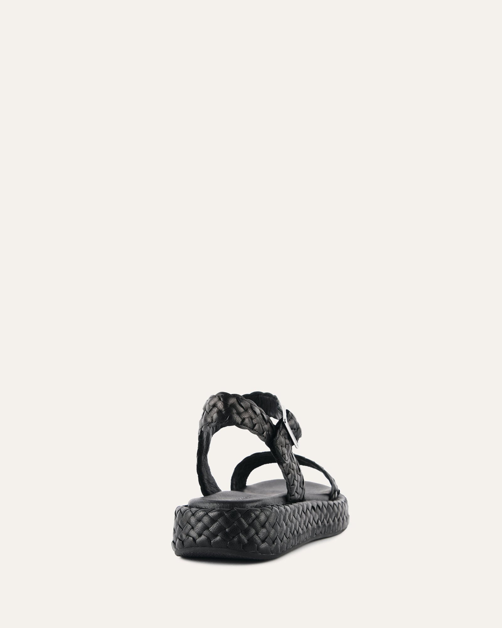 Poppy Flat Sandals for Women - Black Leather Comfortable Slip-On Summer Shoes | Perfect for Beach, Vacation, and Casual Outings