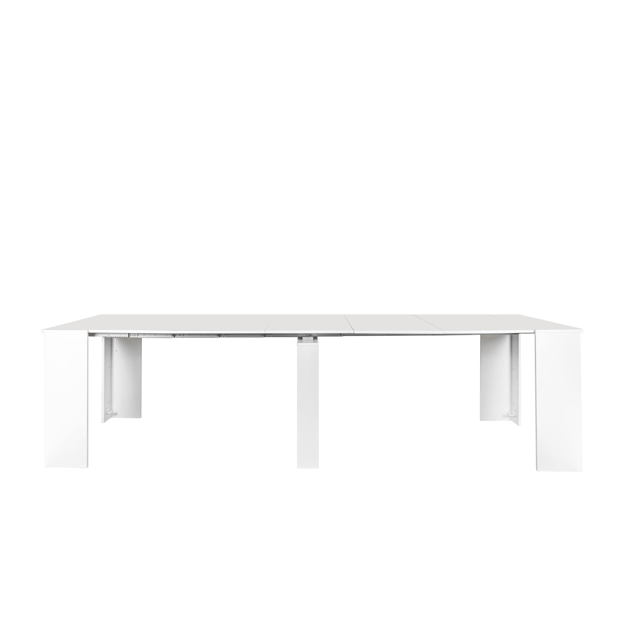 Expandable Dining Table for 6-12 People, White Extendable Wooden Kitchen Table (20