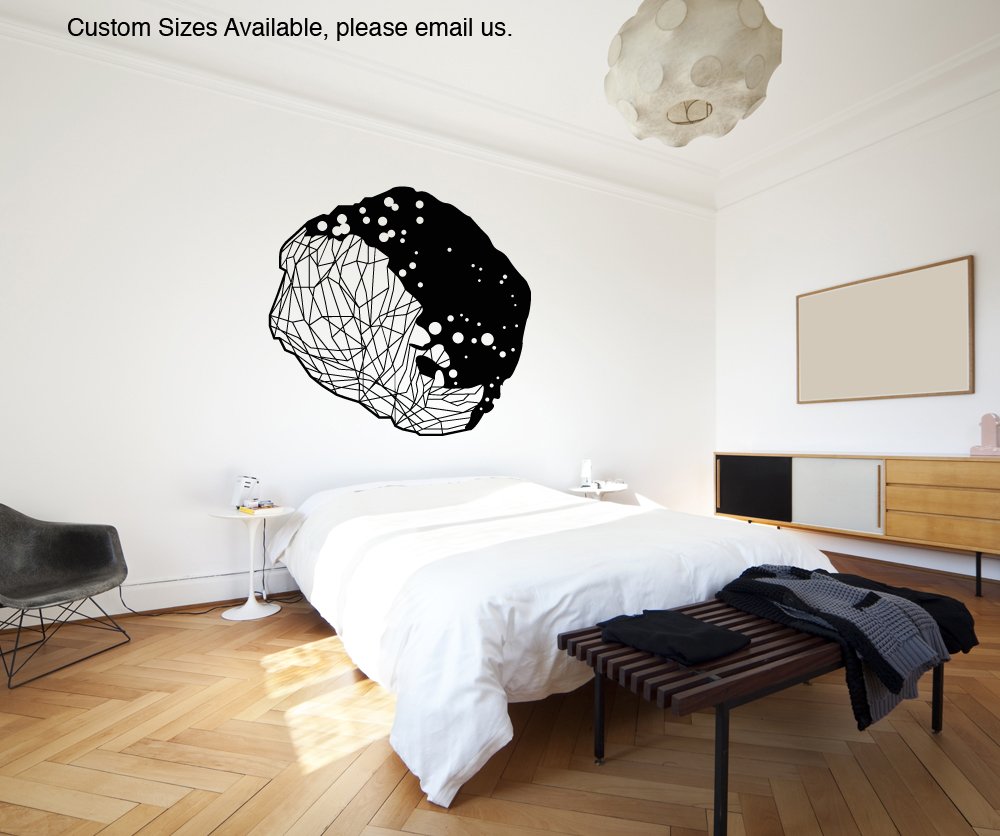 Vinyl Wall Decal Sticker - Modern Asteroid Geometric Design - 72x76 Inches - Self-Adhesive Removable Wall Art for Home, Office & Nursery Decor - OS_MB148B