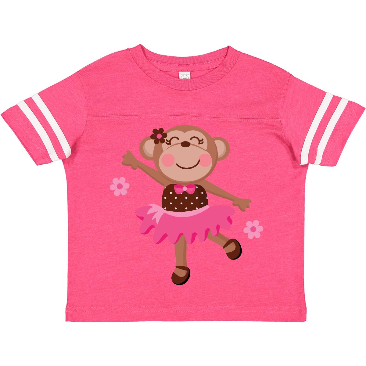 Inktastic Ballerina Dance Monkey Toddler T-Shirt - Cute Ballet & Animal Print Tee for Girls - Perfect for Dance Class, Playdates & Casual Wear