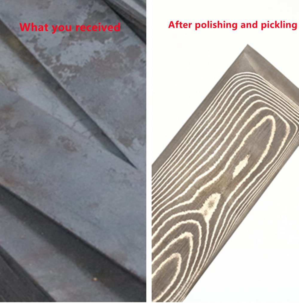 Premium Damascus Steel Knife Blank - VG10 Stainless Steel, HRC60, 200x25x2.5mm - Custom Handmade Knife Making Billet for DIY, Hunting, Bushcraft & Culinary Knives