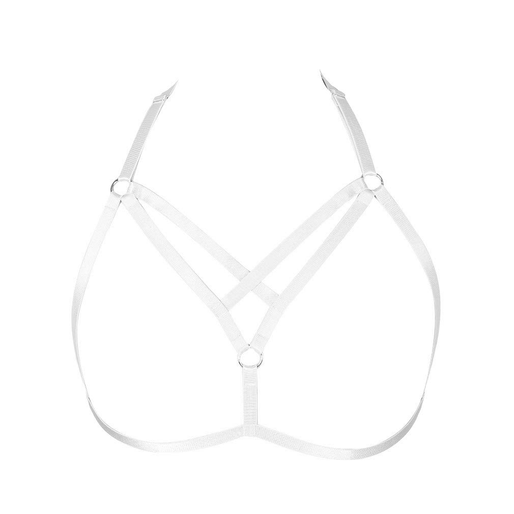MAMOHSS Women's Modern Stylish Elastic Body Harness Bra - Adjustable Strappy Caged Lingerie for Clubwear, Cosplay & Fashion Outfits