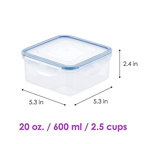 LOCK & LOCK Airtight Food Storage Containers 20 oz - BPA Free Square Kitchen Containers with Lids for Coffee, Tea, Sugar, Snacks - Perfect for Pantry Organization & Meal Prep