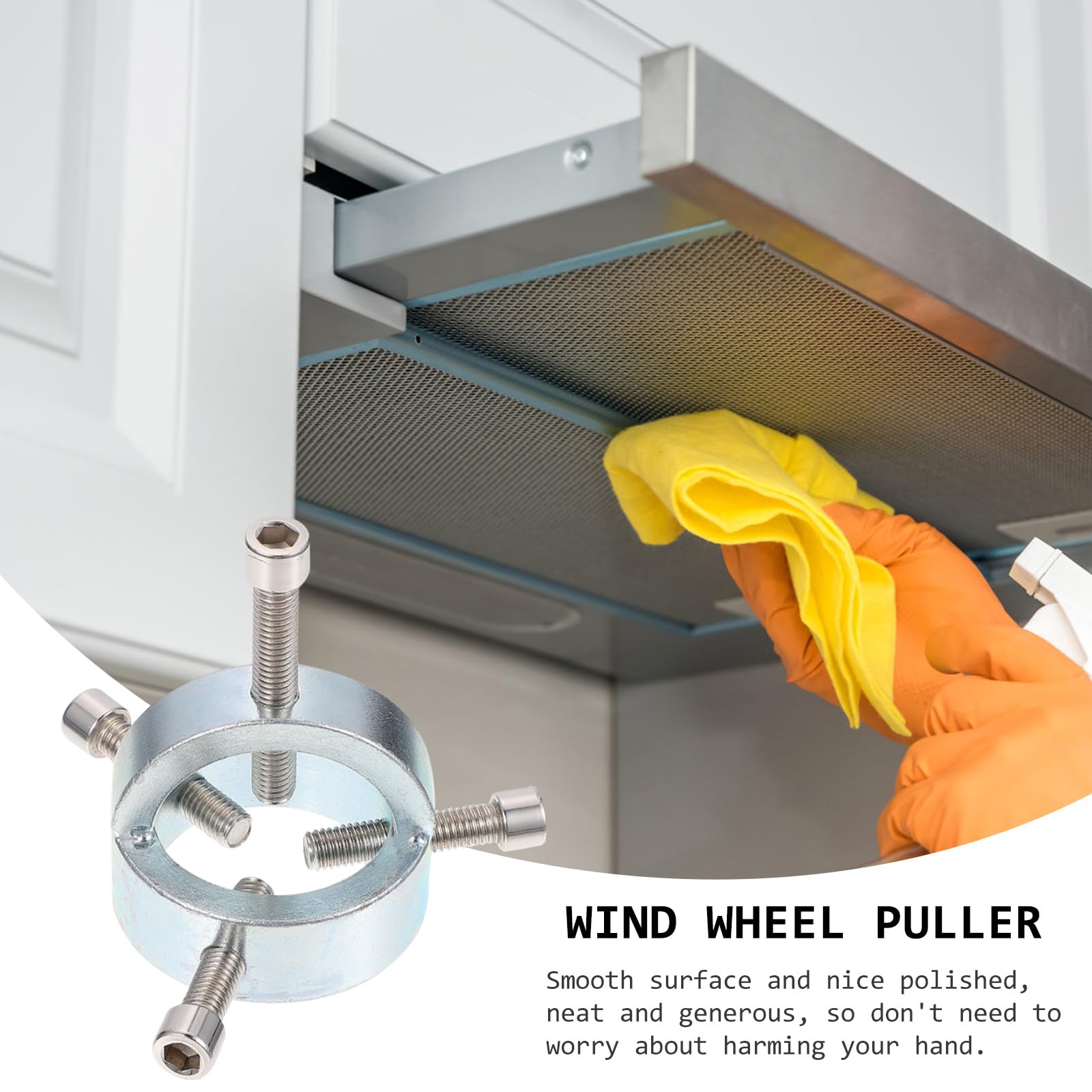 Angoily Steel Wind Wheel Removal Tool - Heavy Duty Fan Puller for Range Hood & Motors | Metal Wind Wheel Disassembly Hand Tool for Kitchen Exhaust Fan Maintenance & Repair