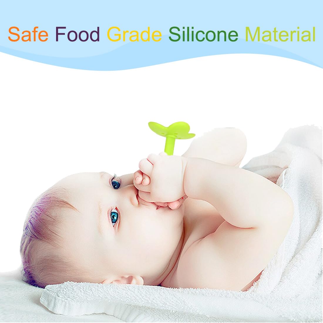 6 PCS BPA-Free Silicone Baby Teething Toys | Freezer Safe Organic Infant Teethers | Soft & Textured for Natural Brain Development | Perfect for Soothing Sore Gums & Early Learning Playtime
