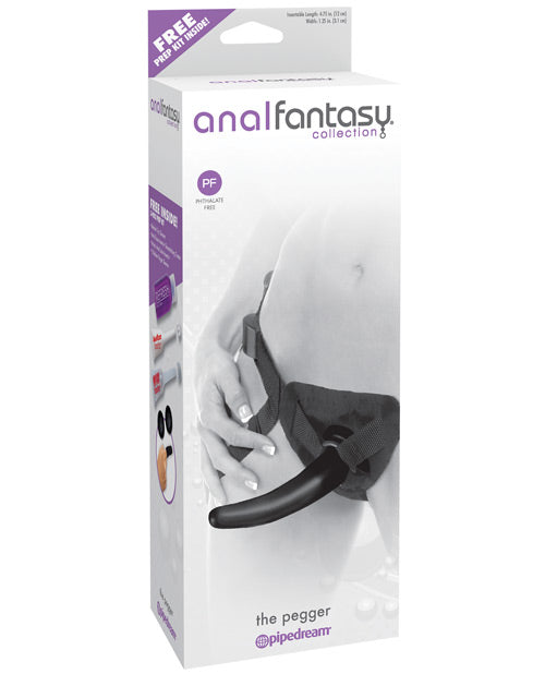 Anal Fantasy Collection The Pegger Strap-On Harness with 4.75 Inch Dildo - Black - Perfect for Couples Play, BDSM, and Role Reversal Scenes