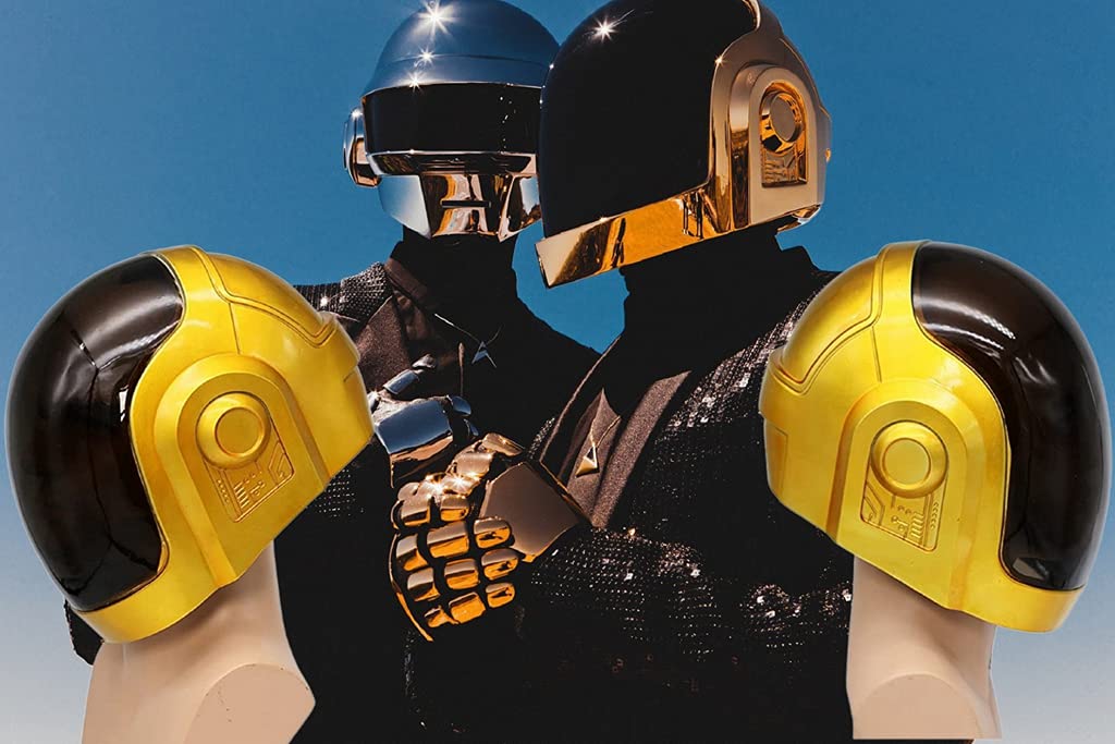 Daft Punk Thomas & Guy Manuel Helmet Resin Mask - Official Style Costume Accessory for Halloween, Cosplay, and Fan Collections | Perfect for Parties, Comic Con, and Music Events