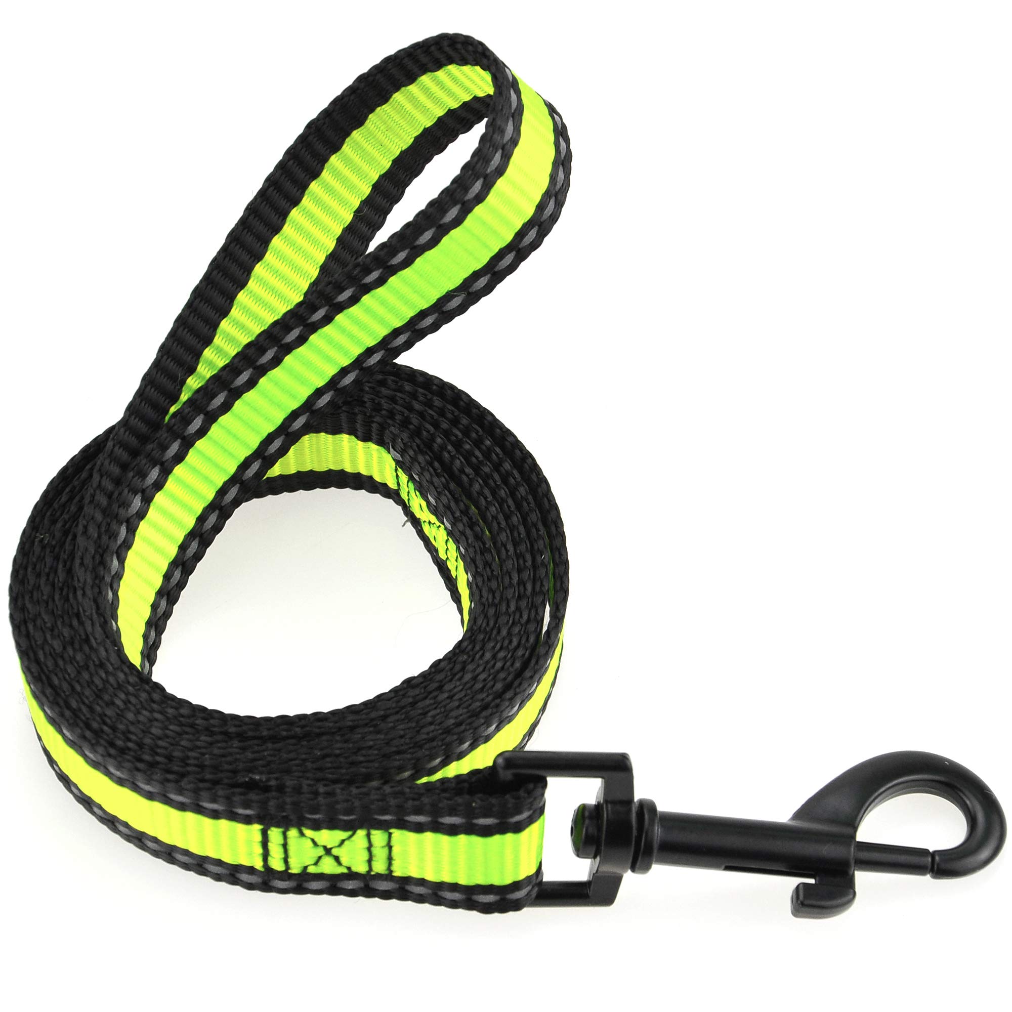 Reflective Adjustable Nylon Dog Collar, Leash & Harness Set for Small Puppies - High Visibility Lime Green (Pack of 3) - Perfect for Night Walks, Outdoor Adventures & Pet Safety