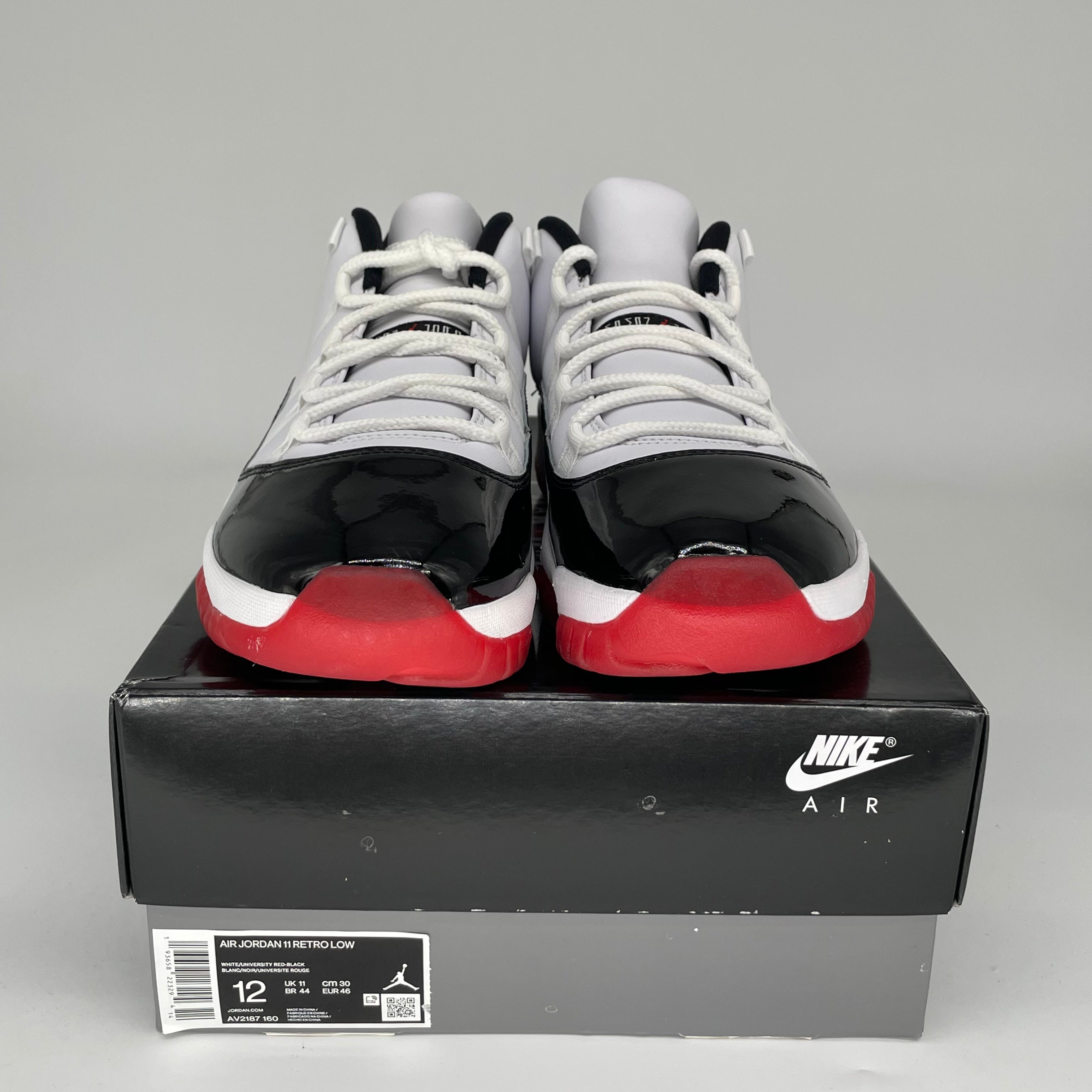 Original Air Jordan 11 Low Concord Bred Men's Basketball Shoes Size 12 (AV2187-160) - Perfect for Casual Wear & Street Fashion