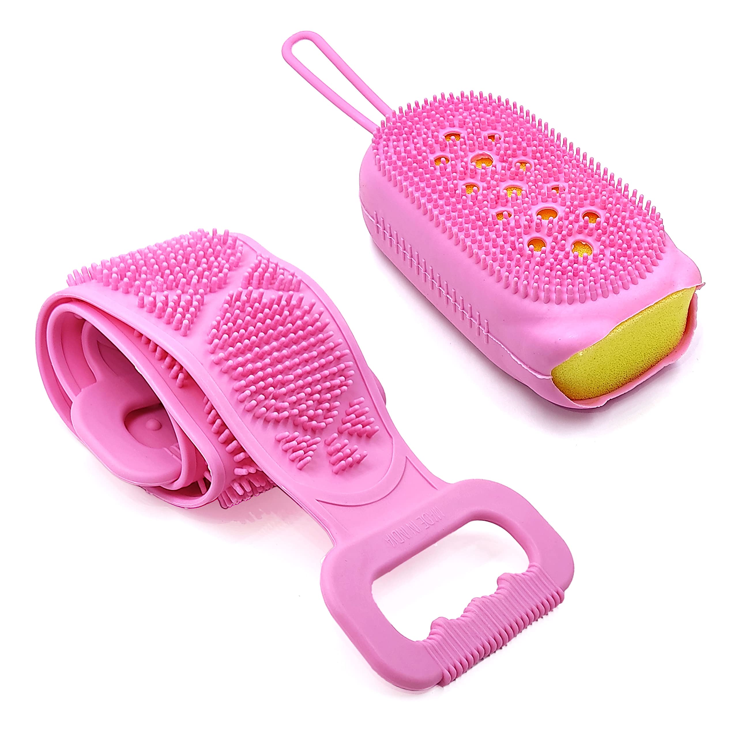 PRIVA Silicone Bubble Bath Body Brush & Back Scrubber - Quick Foaming Massage Sponge for Shower | Soft Exfoliating Skin Cleaner for Men & Women | Perfect for Relaxing Bath & Spa Days