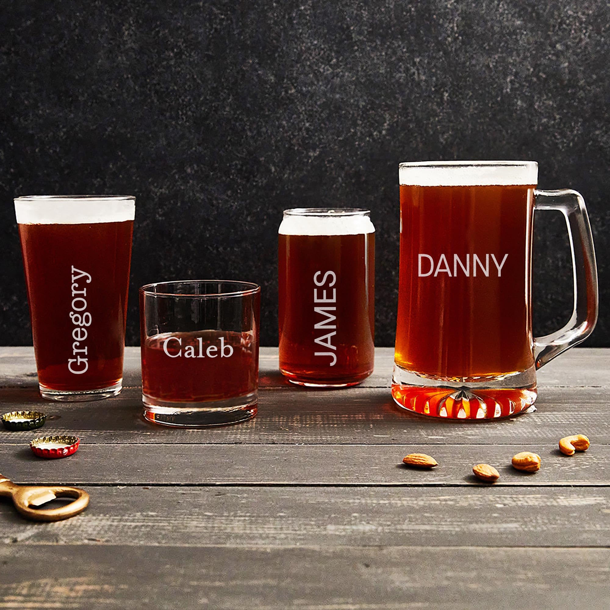 Personalized Engraved Beer Mug 25 oz - Custom Name & Monogram Beer Stein for Men, Dishwasher Safe - Perfect Groomsmen Gift, Bachelor Party, Beer Lover Present & Home Bar Decor