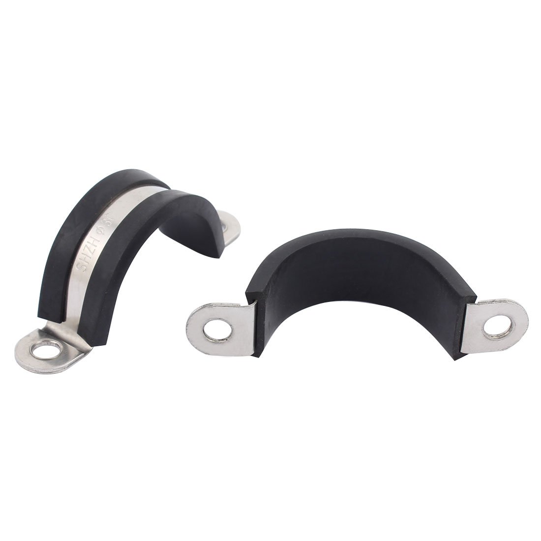 2Pcs 30mm Diameter Rubber Lined U-Shaped Stainless Steel Hose Pipe Clamps - Heavy Duty Cable Clips for Plumbing, Automotive & Marine Applications - Secure Water, Fuel & Air Hoses in Harsh Conditions