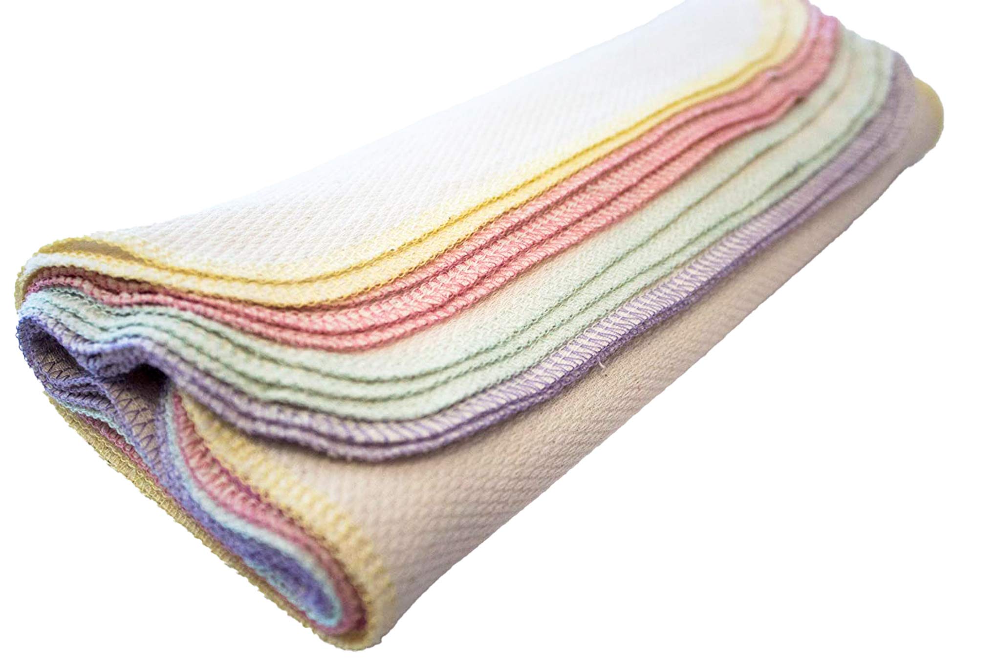 Eco-Friendly Reusable Paper Towels - 12 Pack Washable Kitchen Towels for Cleaning, Spills & Messes (Spring Mix Natural) | Sustainable, Absorbent & Durable for Everyday Use