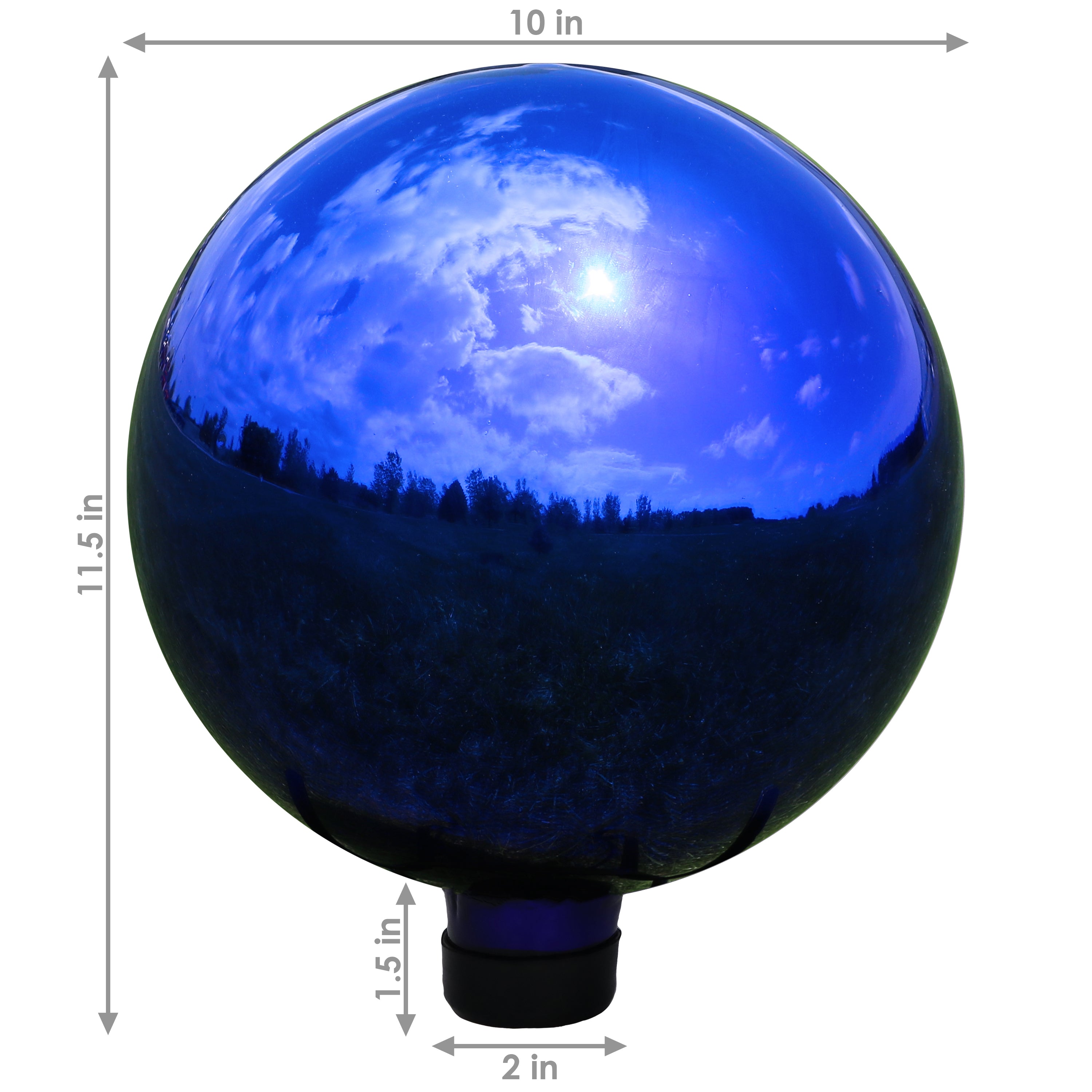 Sunnydaze 10-Inch Mirrored Glass Gazing Globe - Reflective Garden Decor for Outdoor & Indoor Use - Perfect for Patio, Yard, and Home Decoration