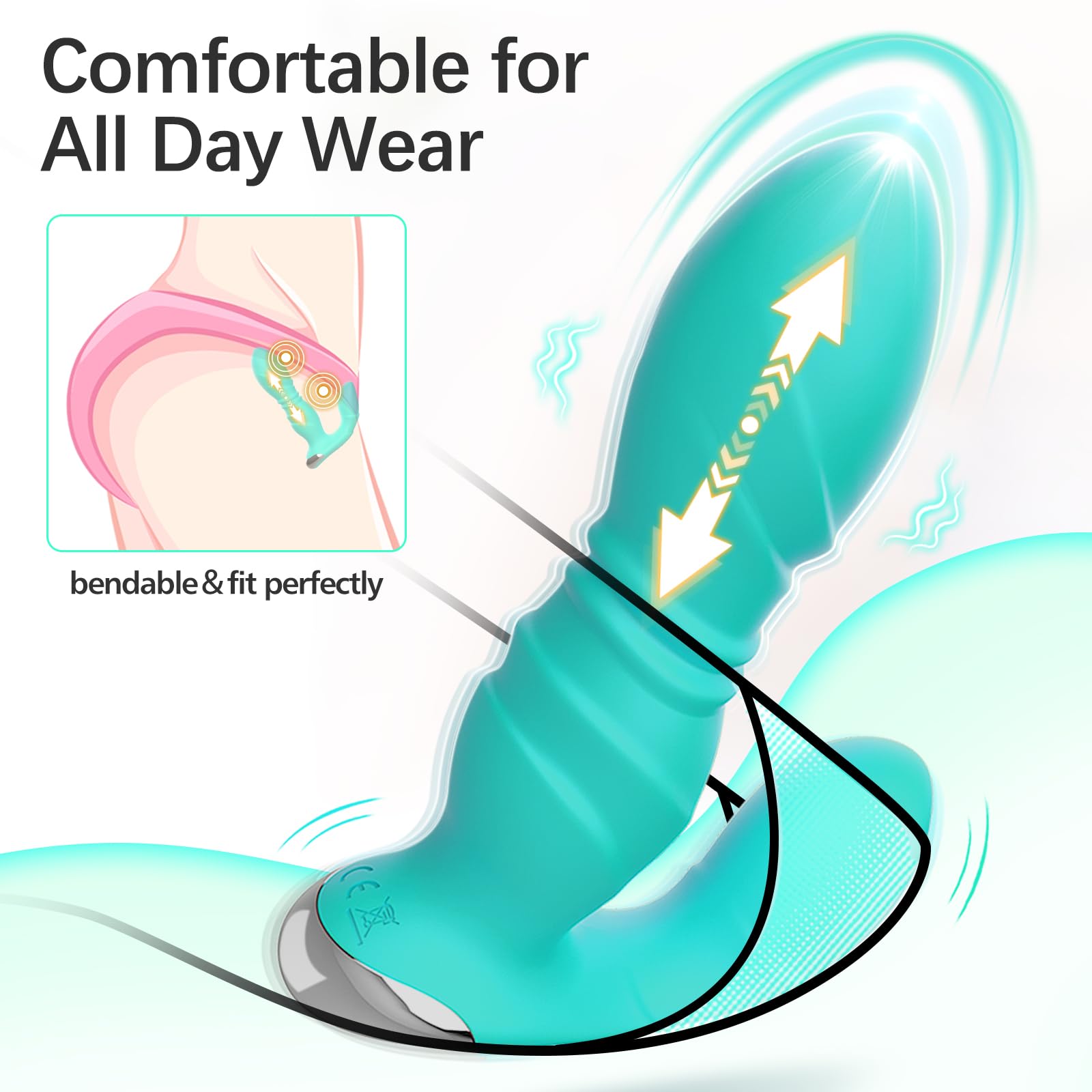**Wearable Thrusting Dildo for Women - App & Remote Control Vibrator with 9 Powerful Modes, Strapless Strap-On & Clitoral Stimulation - Best Adult Sex Toys for Couples & Solo Play - Perfect for Public Play & Roleplay**