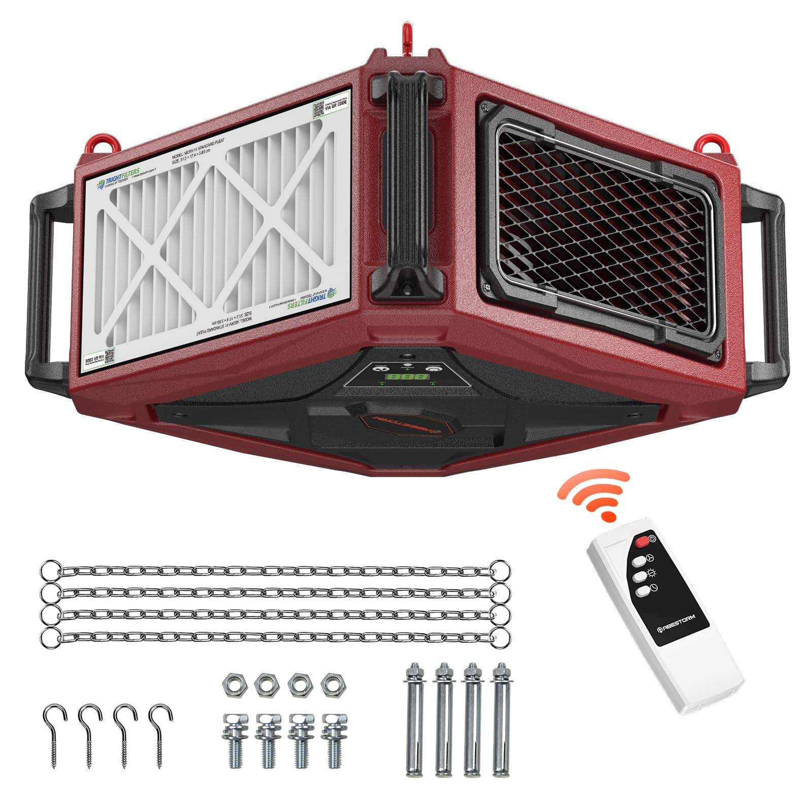 Abestorm 1080 CFM Air Filtration System - Powerful Vortex Fan Dust Collector for Woodworking, Garage & Workshops | Covers Up to 1100 Sq.Ft | Perfect for Dust Removal, DIY Projects & Home Improvement