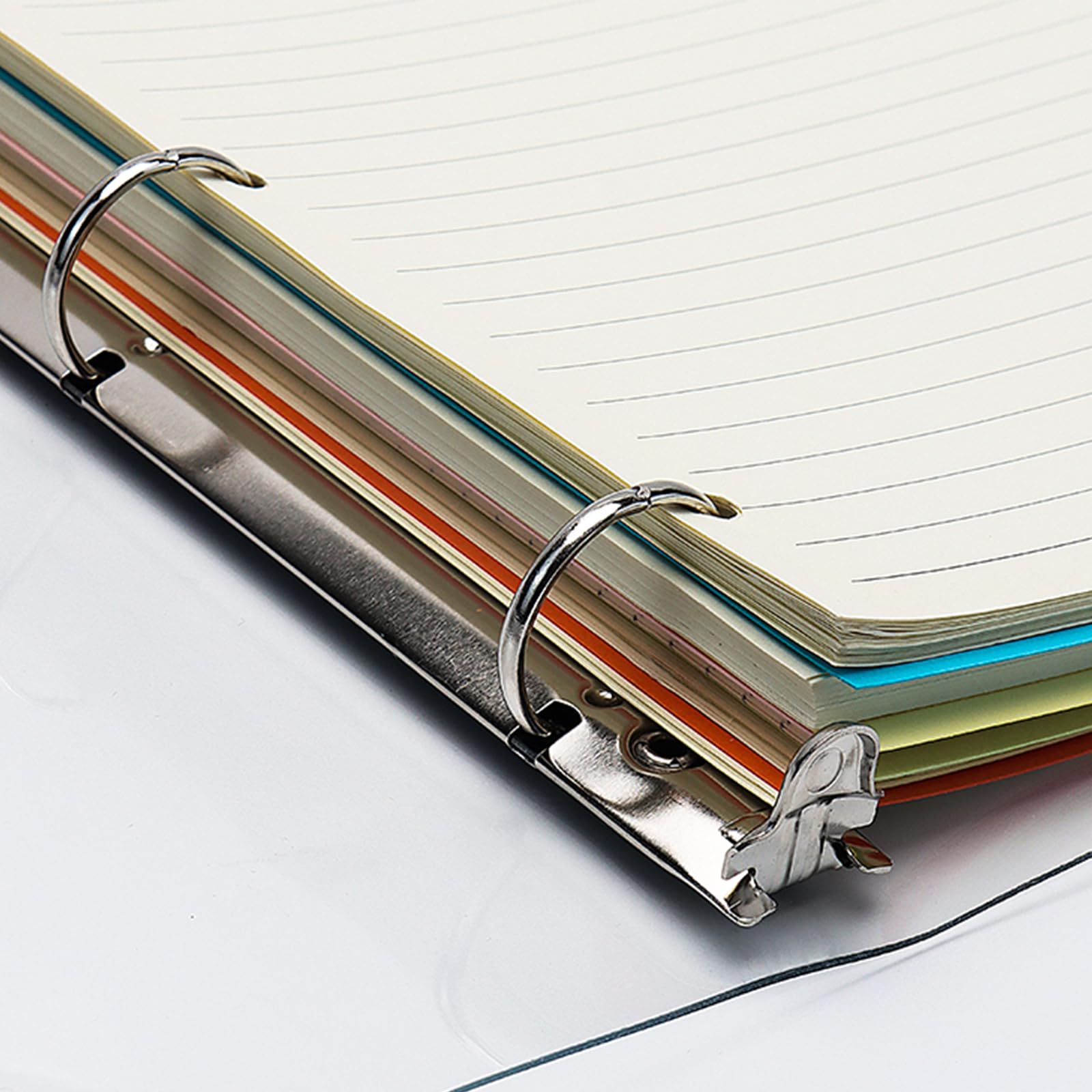 Clear A4 Binder with 4 Silver Rings - Refillable Soft PVC Loose Leaf Folder, Budget Notebook Organizer for School, Office & Home Use - Durable Shell Protector & Accessory Supplies (A4 Size)
