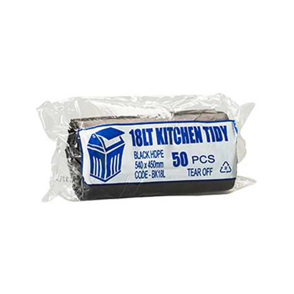 18L Kitchen Trash Bags - Heavy Duty Black Garbage Bags for Waste Bins | Perfect for Home, Office & Outdoor Use