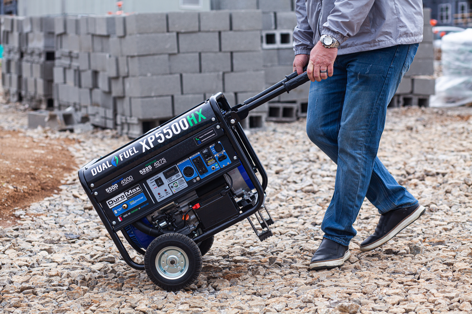 5500W Dual Fuel Portable Generator with CO Alert - Gas & Propane Powered for Camping, RV, Home Backup & Emergency Power