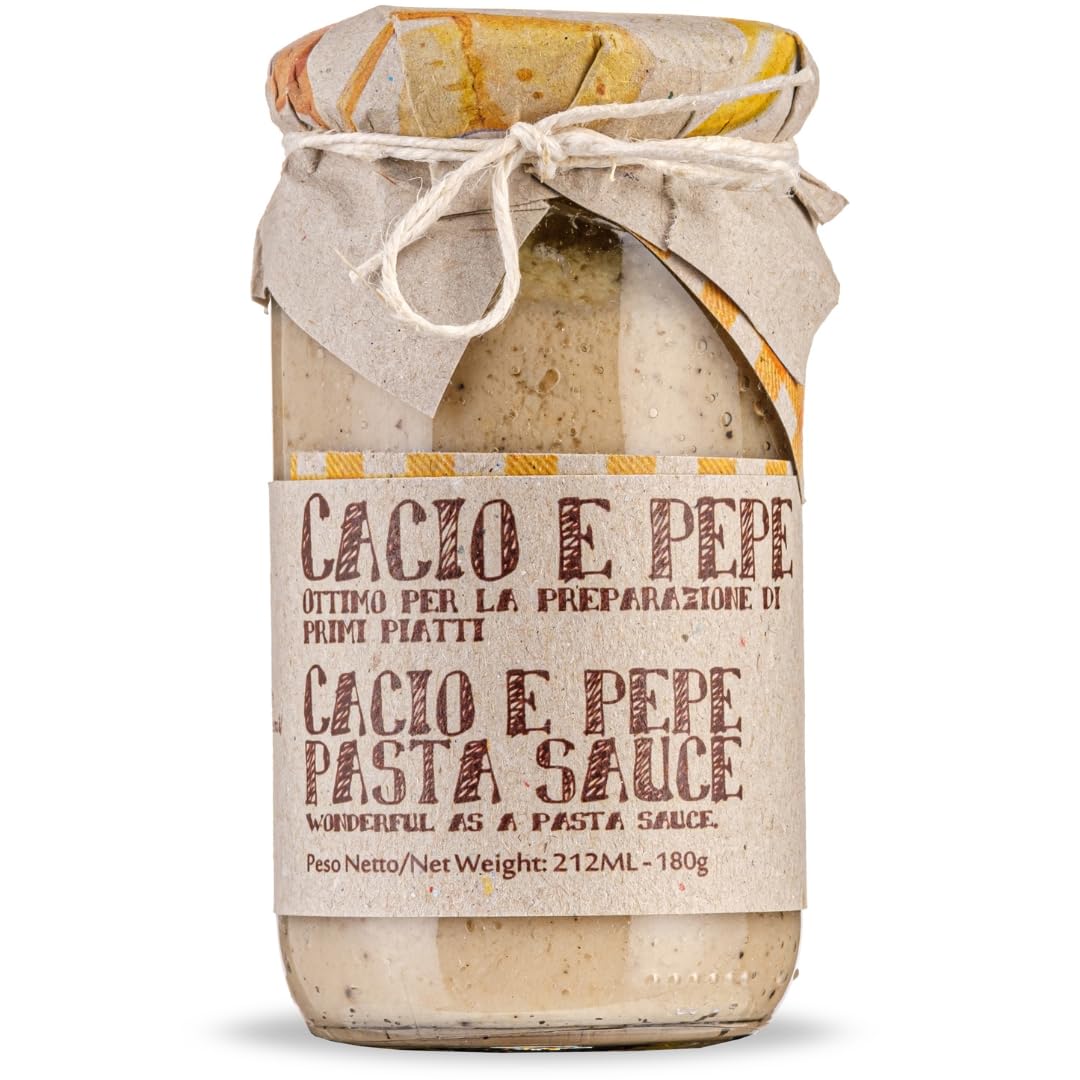 Creamy Cheese and Pepper Pasta Sauce - Authentic Italian Flavor in 6.3 oz Jar | Perfect for Pasta Dishes, Pizza Topping & Gourmet Cooking