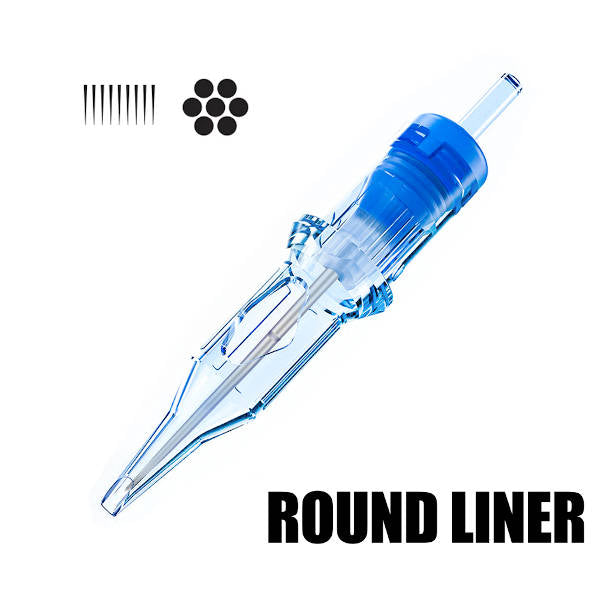 Emalla ELIOT 7 Round Liner Cartridges - Professional Tattoo Ink Supply for Artists | Perfect for Tattoo Outlines, Fine Details & Permanent Makeup