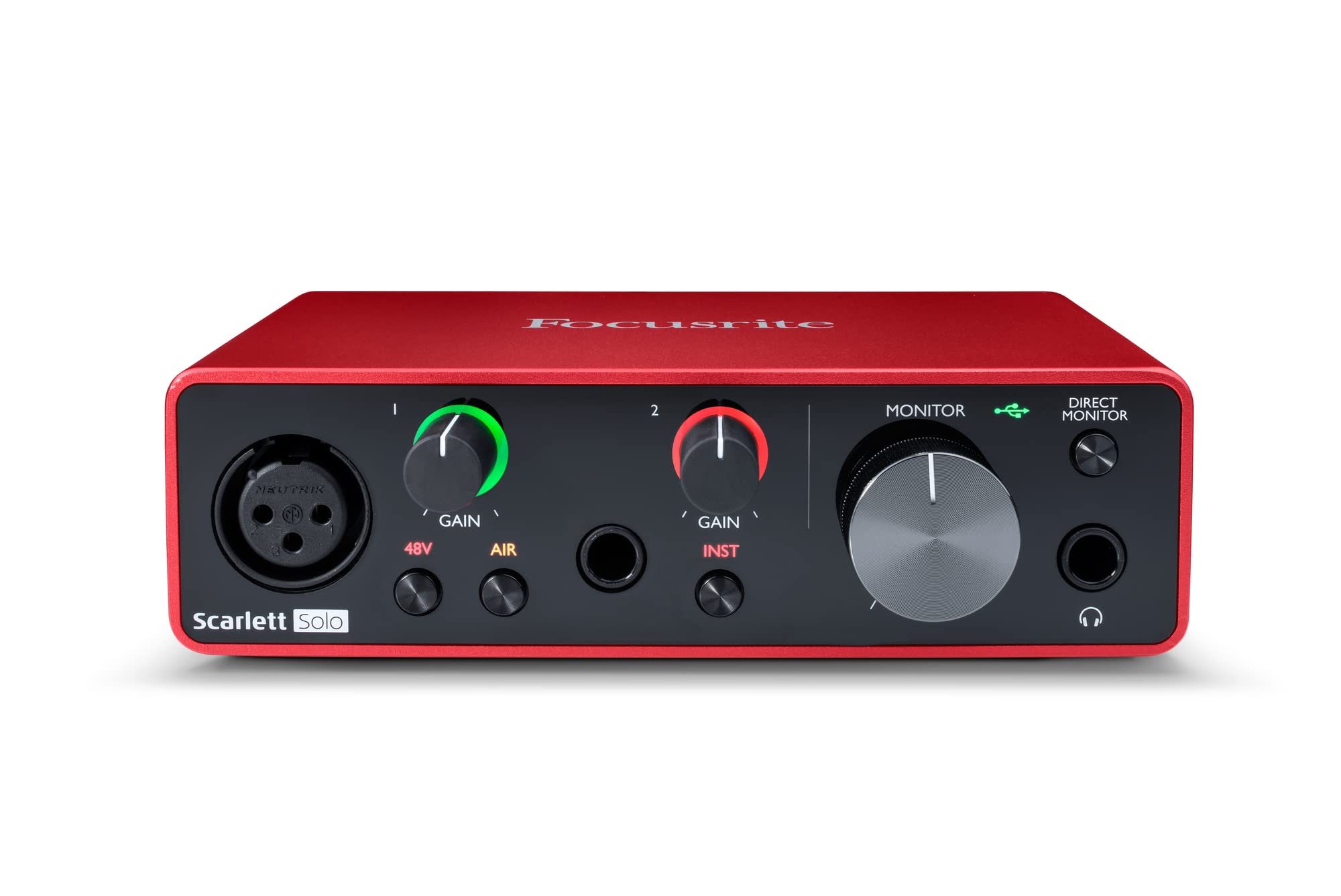 Focusrite Scarlett Solo 3rd Gen USB Audio Interface with Pro Tools | First & Amazon Basics 6ft XLR Male to Female Microphone Cable - Professional Recording Studio Equipment for Podcasting, Music Production & Home Studio Setup