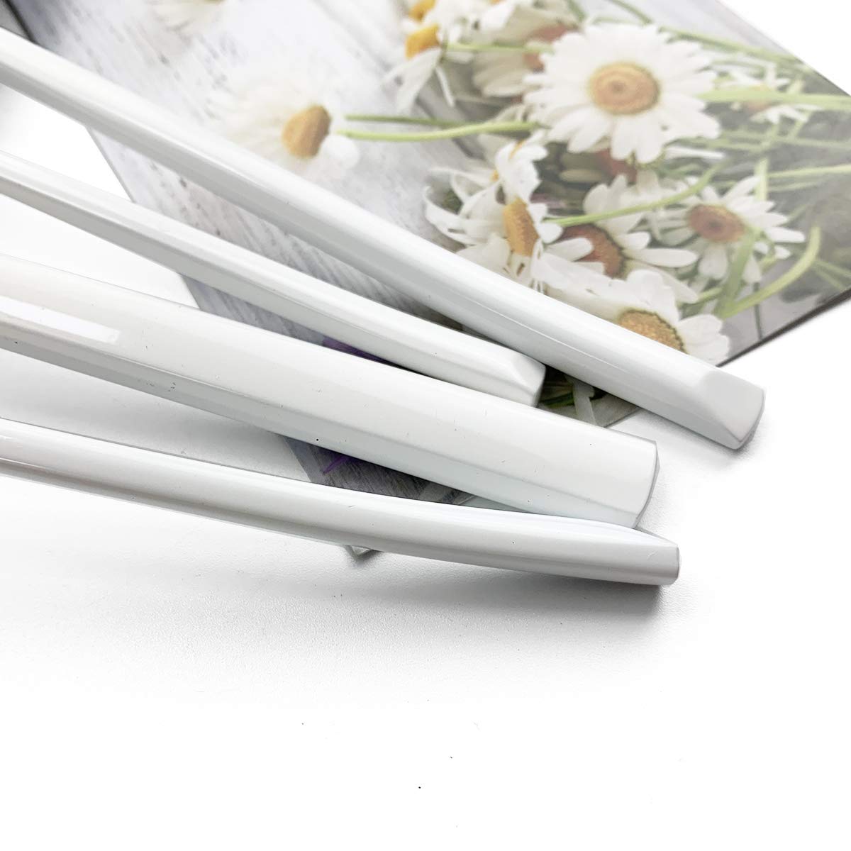 JASHII 5-Piece Modern Silverware Set - 18/10 Stainless Steel Elegant Flatware with Square Edge - Mirror Polished & Dishwasher Safe (White Gold) - Perfect for Fine Dining, Wedding Gifts & Upscale Kitchen Utensils