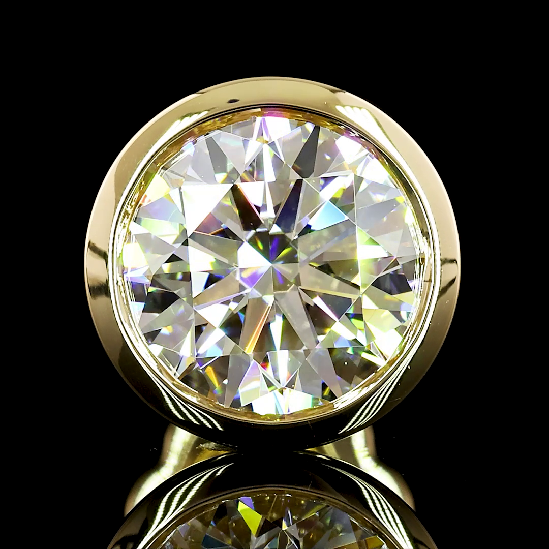 2.07 Carat Lab Grown Round D VVS2 Diamond Stud Earrings in 14K Yellow Gold - Perfect for Weddings, Anniversaries & Special Occasions