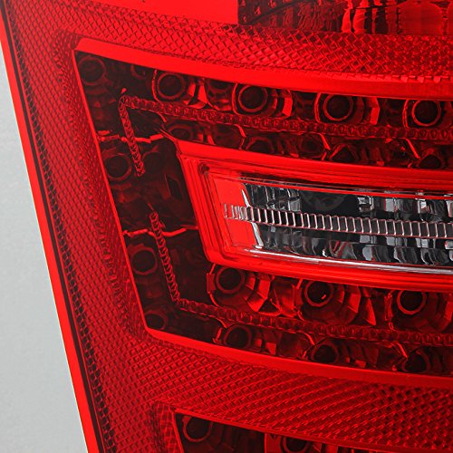 AKKON Full LED Tail Lights for Mercedes Benz W221 S-Class - Red Clear with Amber Turn Signal - Direct Replacement Brake Lamps | Perfect for Night Driving & Car Customization
