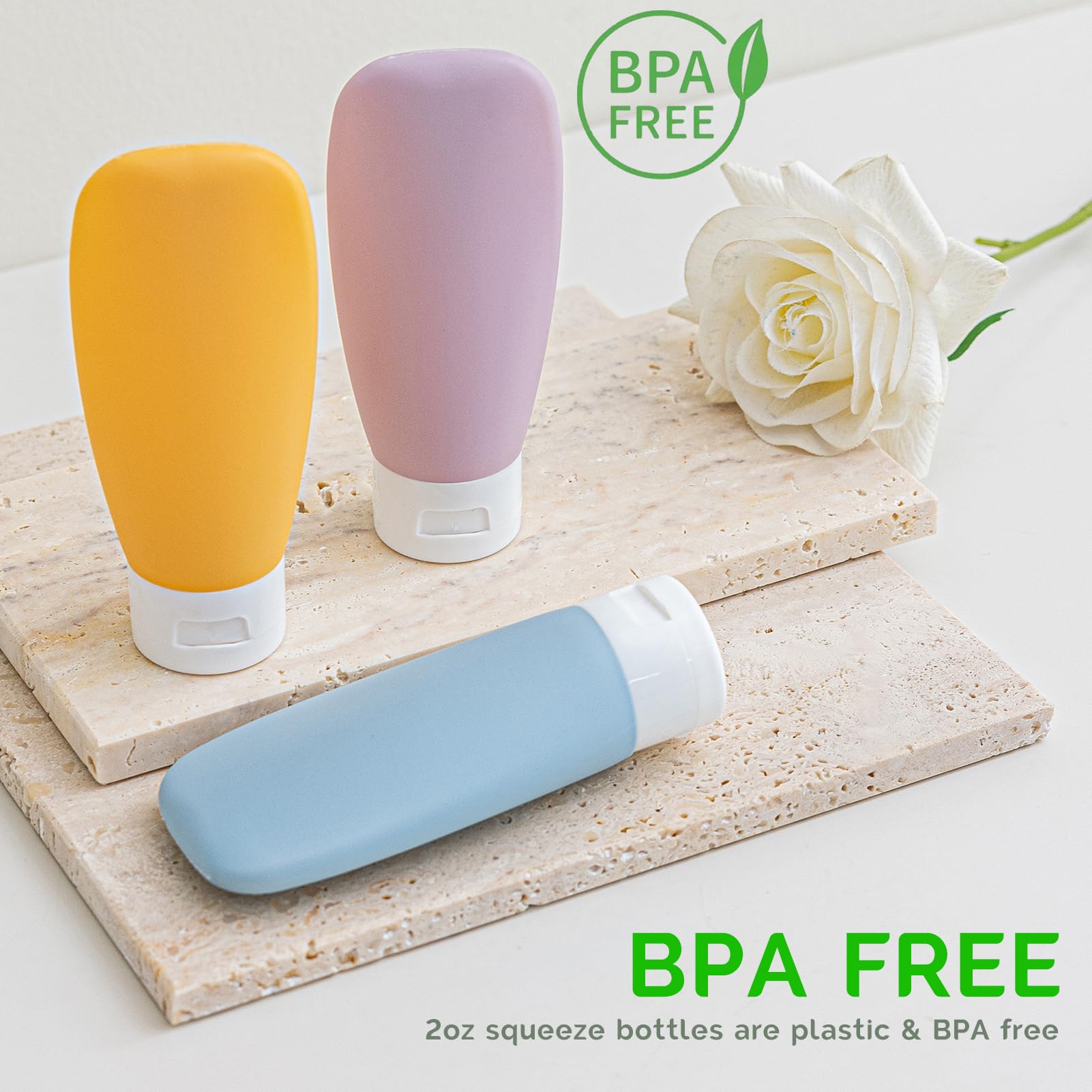 20 Pack TSA Approved Leak Proof Travel Bottles Set - Refillable Toiletry Containers for Shampoo, Conditioner & Lotion (Multi-color) | Perfect for Air Travel, Camping & Gym Essentials