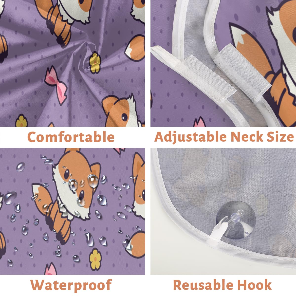 Fox Beard Bib for Men - Non-Stick Shaving Apron with Suction Cups, Cute Animal Design Grooming Cape - Perfect Gift for Husband & Dad (Beard Care, Barber Accessories, Birthday Present)