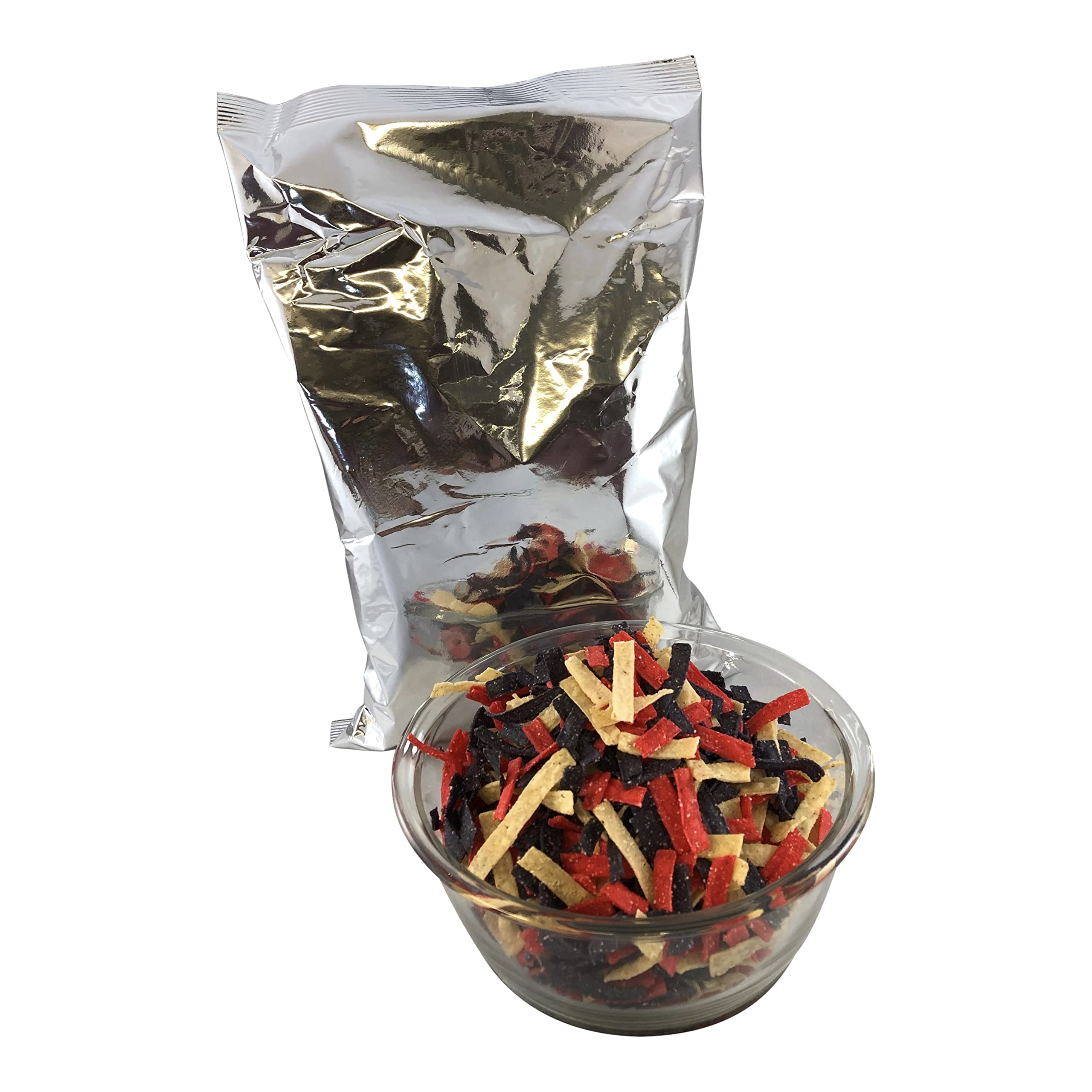 Gourmet Tri Color Tortilla Strips - Crispy Southwest Salad Toppers & Snacks - 2 Pack (16oz Each) - Stay Fresh Resealable Bags - Perfect for Salads, Soups, Nachos & Party Snacking
