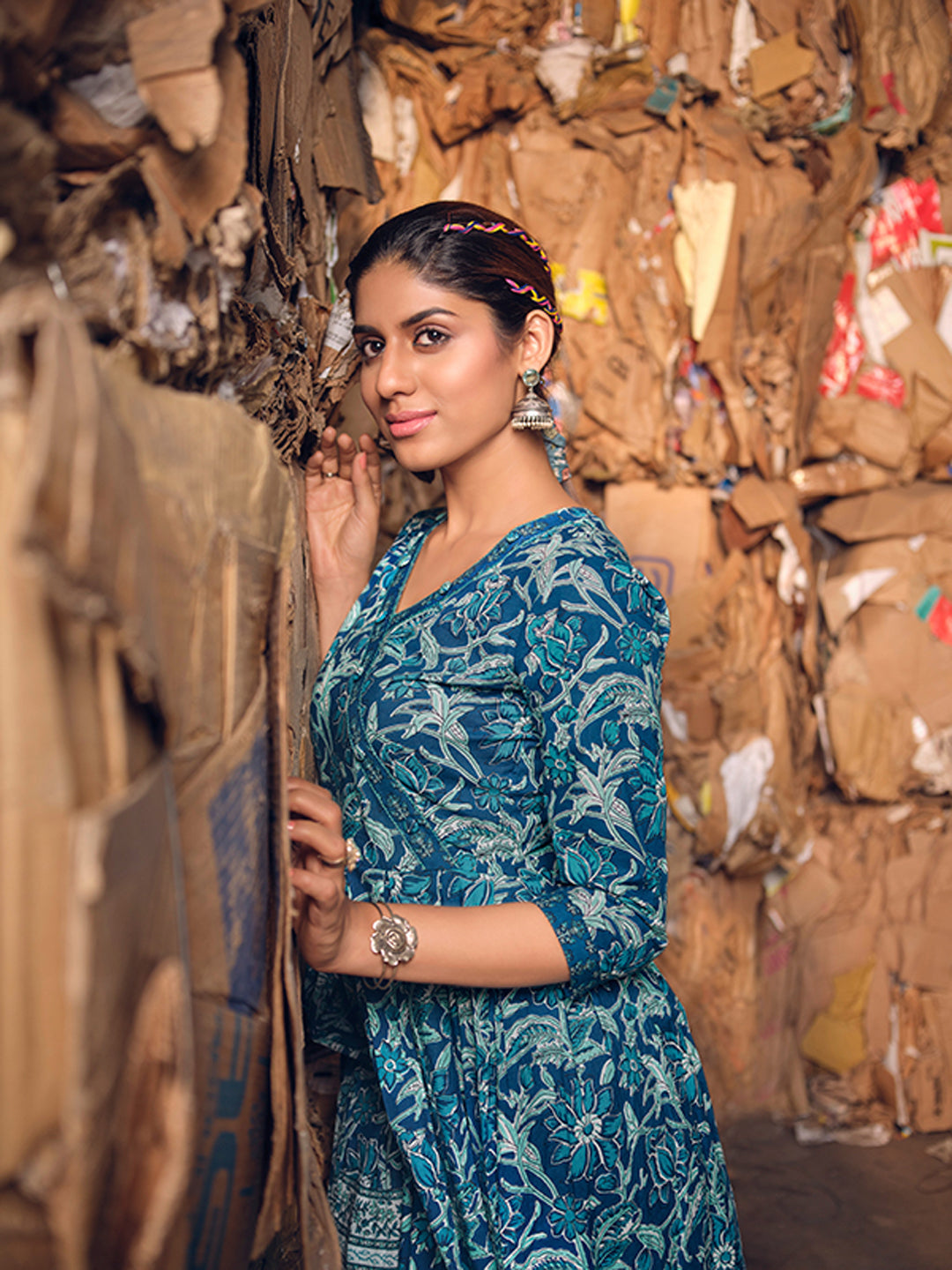 Elegant Blue Designer Anarkali Suit with Printed Work - Perfect for Weddings, Parties & Festive Occasions
