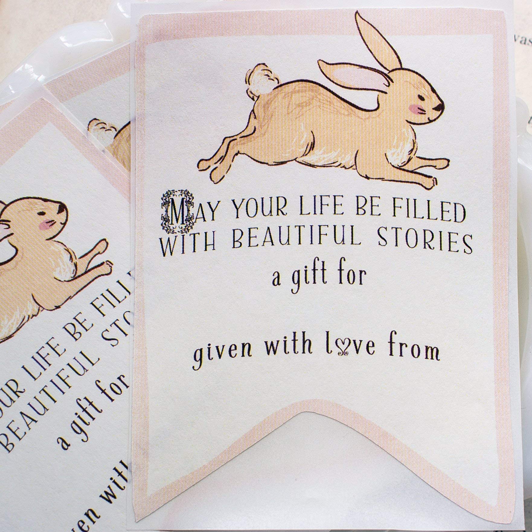 Personalized Bunny Bookplates for Baby Girl - Self Adhesive Custom Labels for Children's Books (Set of 10) - Perfect for Nursery Decor, Baby Shower Gifts & Kids' Book Organization