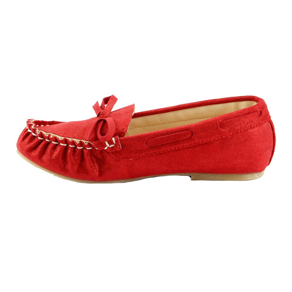 **The Doll Maker Girls' Glitter Moccasins – Toddler & Little Kid Soft Sole Shoes for Indoor & Outdoor Play**    *Use Case: Perfect for dress-up, parties, school, or everyday wear, these stylish and comfortable moccasins add sparkle to any outfit.*