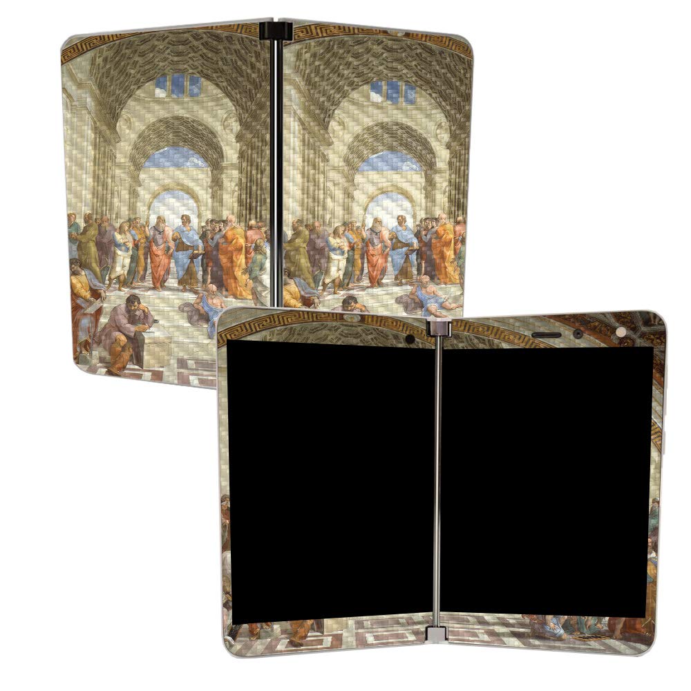 Premium Carbon Fiber Skin for Microsoft Surface Duo - School of Athens Design | Protective & Durable Textured Cover | Easy to Apply | Made in USA | Perfect for Work, Travel & Daily Protection