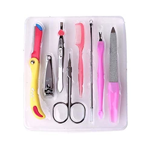 QURAX 8-in-1 Professional Manicure & Pedicure Kit - Stainless Steel Nail Clippers, Nail Scissors & Complete Grooming Set for Home & Salon Use - Perfect for Nail Care, Hand & Foot Grooming