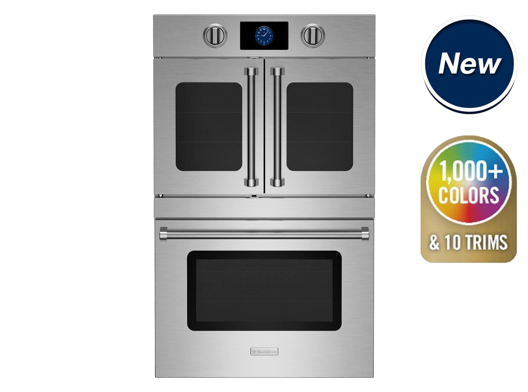Bluestar BSDEWO30SDV3 30-Inch Double Electric Wall Oven with French & Drop-Down Doors - Perfect for Modern Kitchens, Baking, and Entertaining