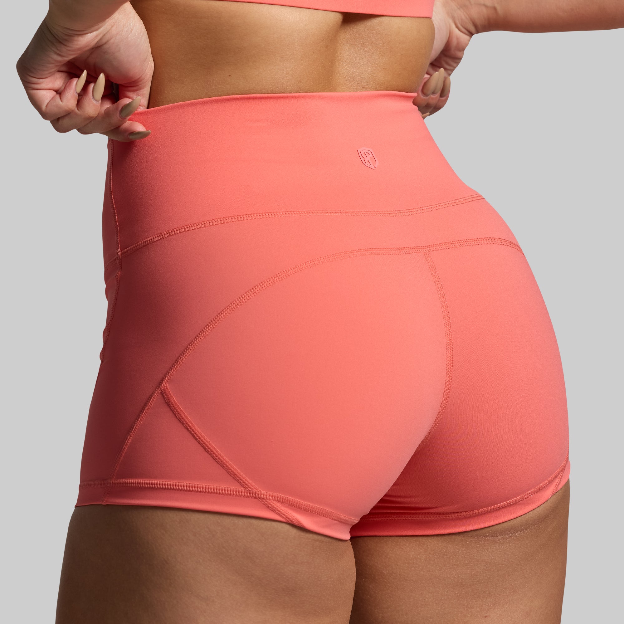 Sexy High Waisted Booty Shorts for Women - Hot Peach Color, Comfortable & Stretchy Workout Shorts for Gym, Yoga, Running, and Lounge