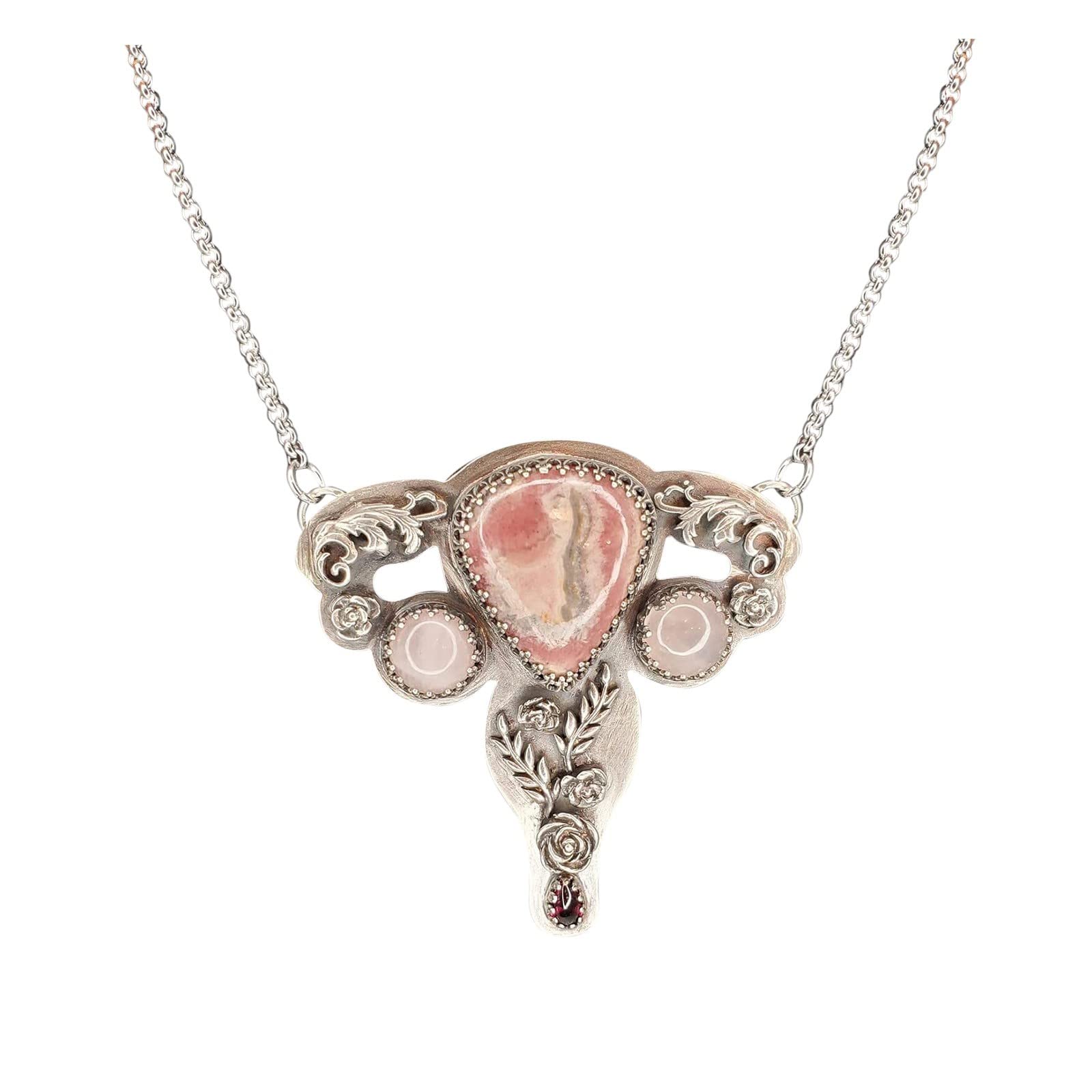 Geometric Flower Silver Layering Necklace for Women - Zircon Crystal Chain Jewelry, Multicolor One Size - Perfect for Layering, Everyday Wear & Gift Giving