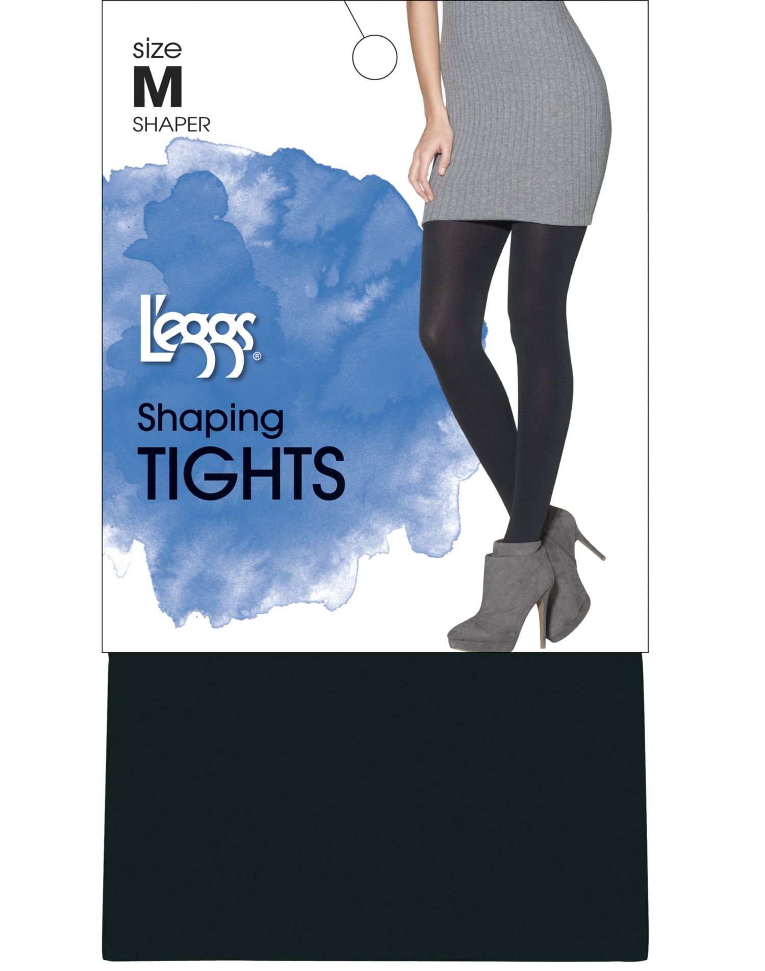 L'eggs Casual Women's Shaping Tights - All-Day Support & Comfort, Sheer Toe Shaper Pantyhose in Black - Perfect for Work, Travel & Everyday Wear