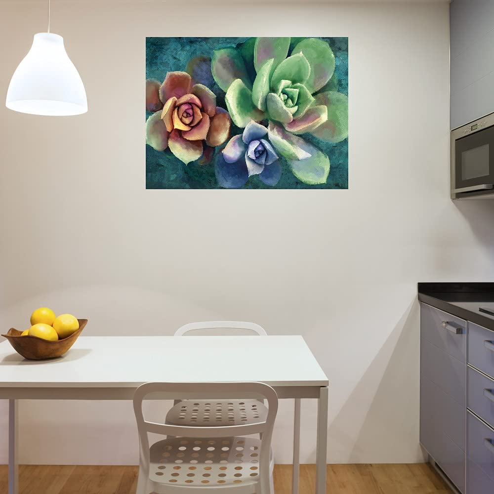 Hand-Painted Gemstone Fine Art Canvas Wall Decor - 43x32 Inch Ready to Hang Painting for Living Room, Bedroom, Office & More - Perfect for Home Decor, Housewarming Gifts & Interior Design