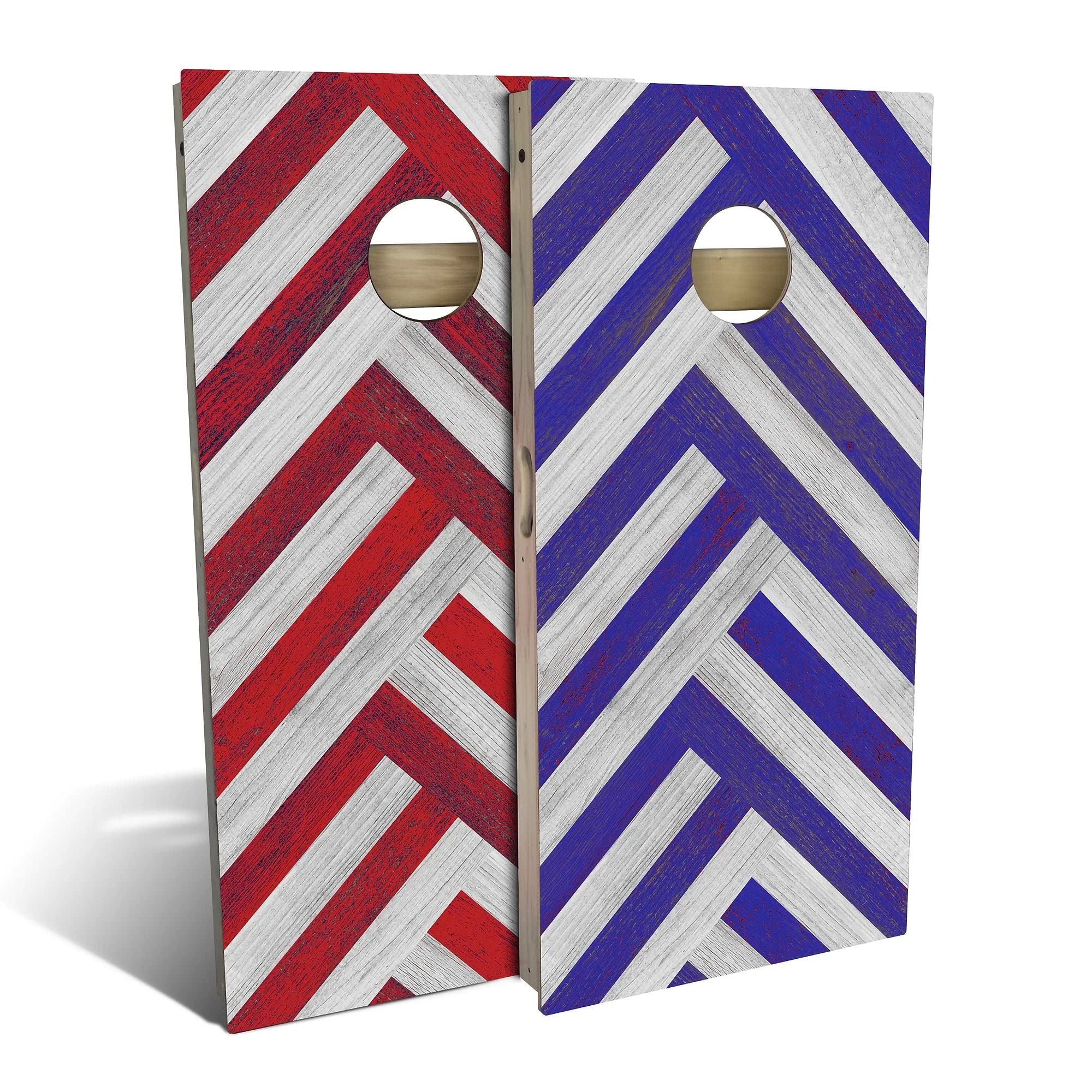 Skip's Garage Country Living Red & Blue Cornhole Board Set - 2 Boards, 8 Bags & Accessories | Regulation Size Outdoor Game for Backyard, Tailgating & BBQ Parties