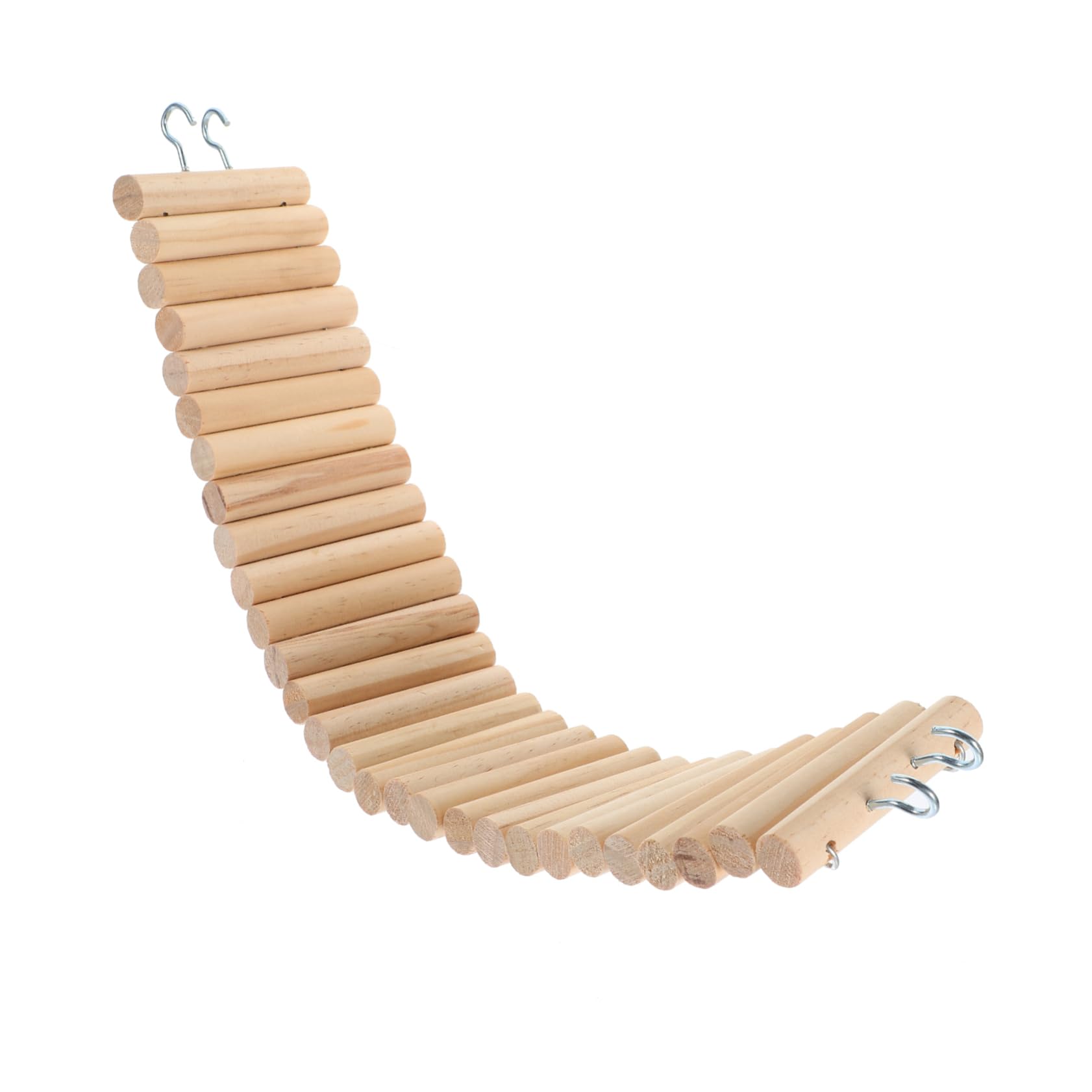1pc Wooden Hamster Ladder Toy - Natural Wood Climbing Bridge for Small Pets, Chewable Suspension Bridge for Hamsters & Birds - Perfect for Cage Climbing & Playtime Activities