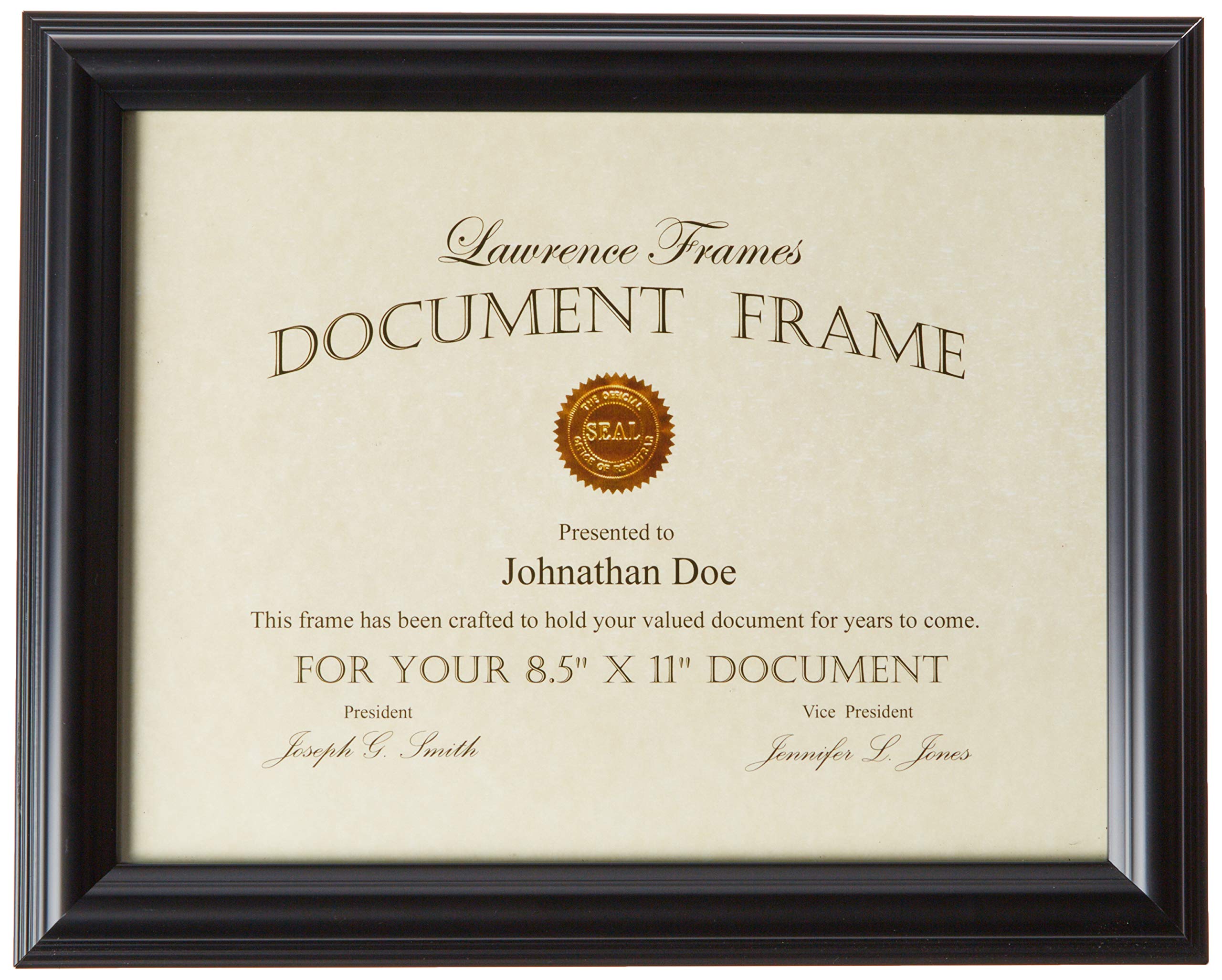 Lawrence Frames 8.5x11 Black Picture Frame for Documents & Photos