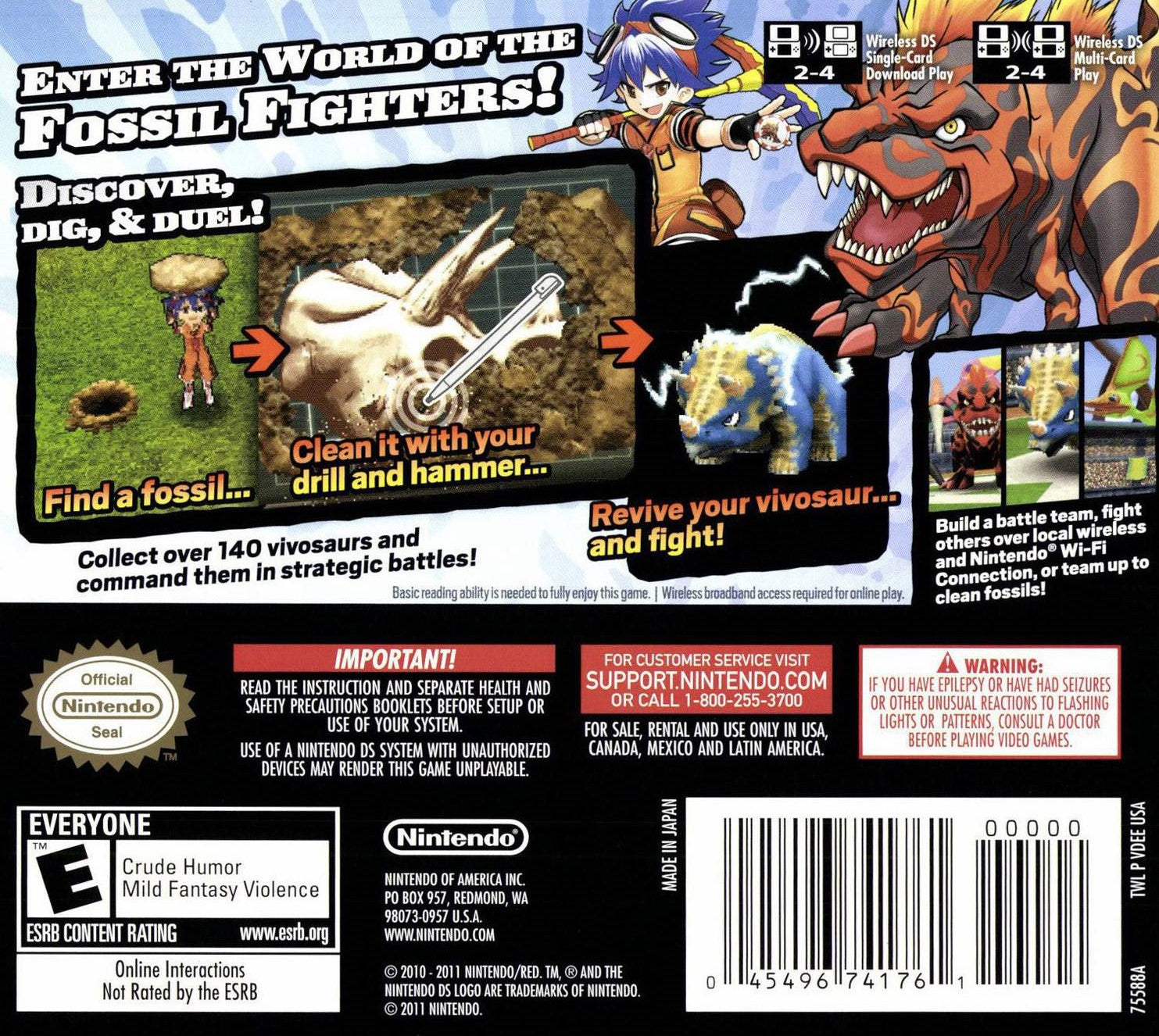Fossil Fighters: Champions - Nintendo DS Adventure Game | Dig & Battle Dinosaurs | Perfect for Kids & Collectors | Great for Travel & Family Game Nights