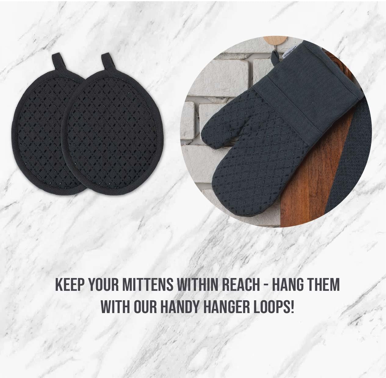 16-Piece Premium Kitchen Towel Set with Heat Resistant Oven Mitts - Ultra Absorbent Terry Dishcloths & Pot Holders for Cooking, Baking & Cleaning - Perfect Housewarming Gift for New Homes (Grey)