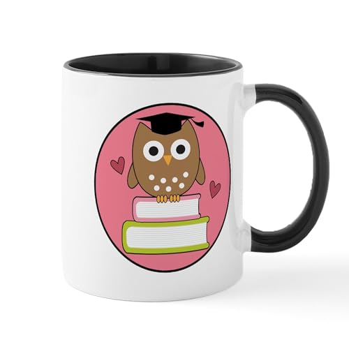 White/Black Inside - Graduation Owl Mugs