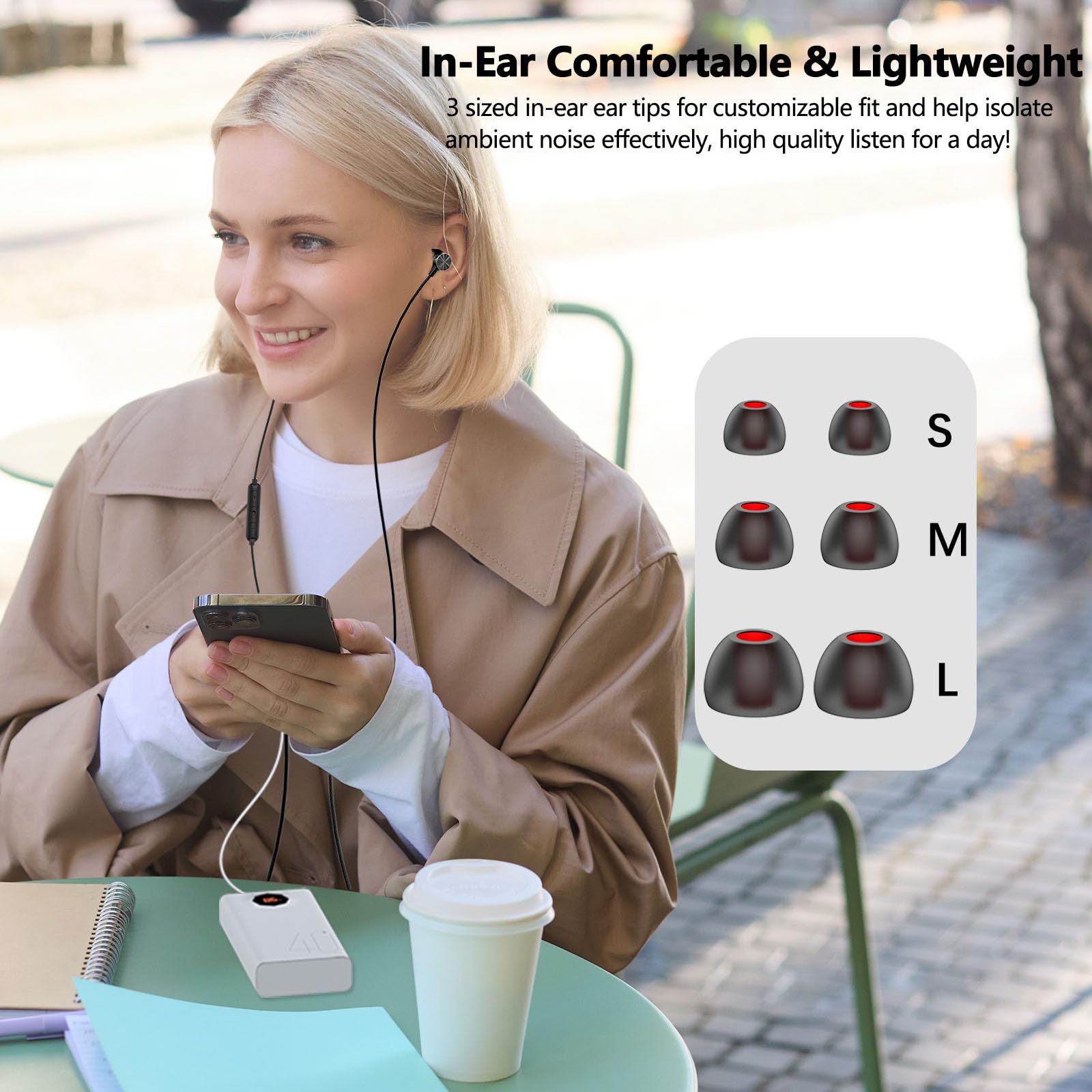 APETOO USB C Wired Earbuds with Charging Port - Noise Cancelling Magnetic In-Ear Earphones with Mic & Volume Control - Compatible with iPhone 16/15/Plus/Pro Max, Samsung S24/S23/S22/A53, iPad, Pixel & OnePlus - Perfect for Commuting, Workouts & Gaming